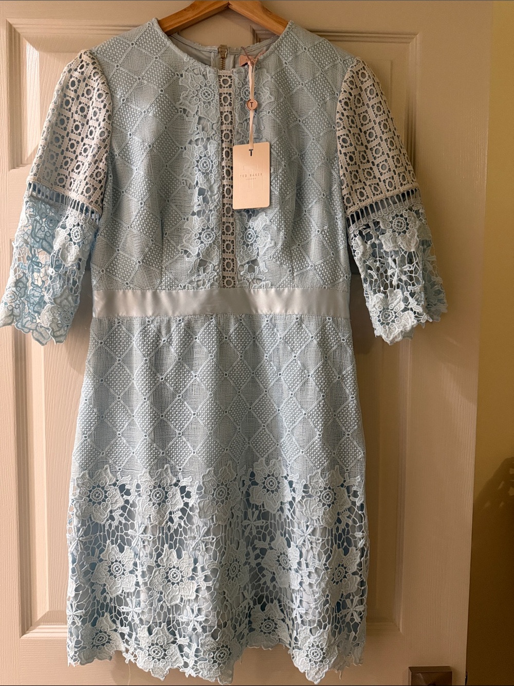 Ted Baker London Light Blue Lace Midi Dress